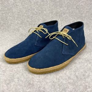 Patara Shoes Mens 10 Blue Suede Chukka Boots Lace Up